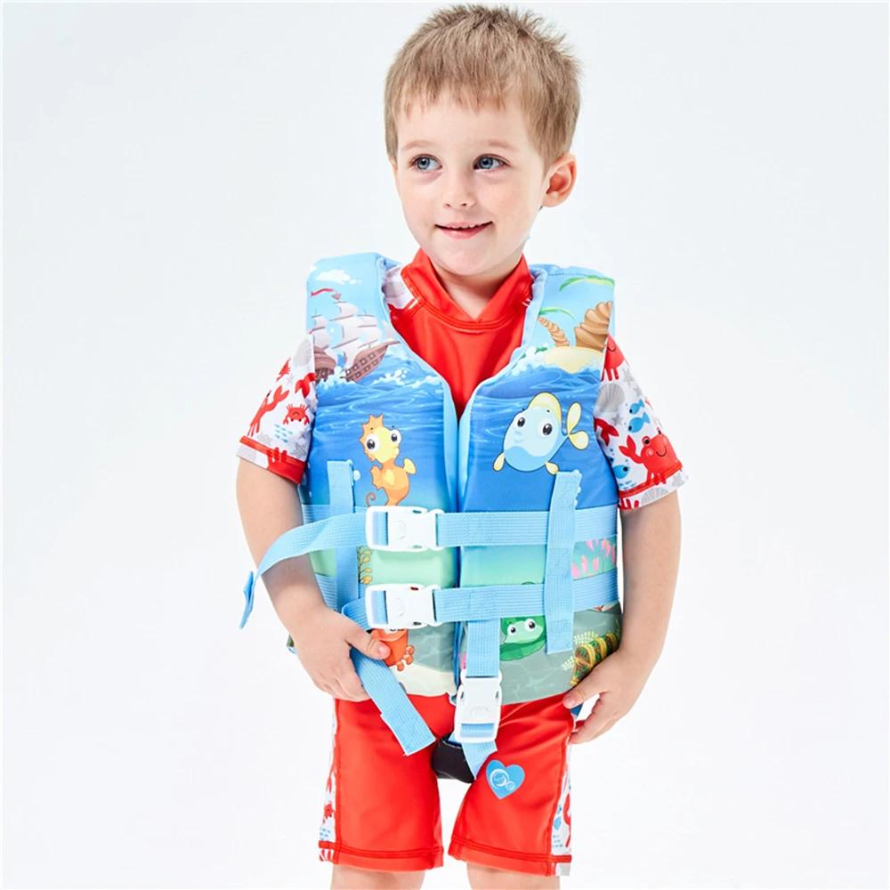 Gilet de sauvetage flottant pour la natation avec boucles verrouillables pour enfants, imprimé de de
