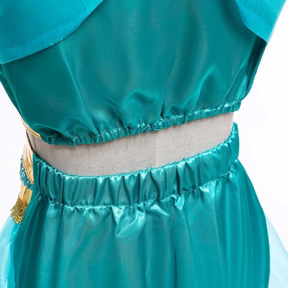 Robe lampe Aladdin pour enfants, Costume de Jasmine pour filles, princesse d'anniversaire, Cosplay,