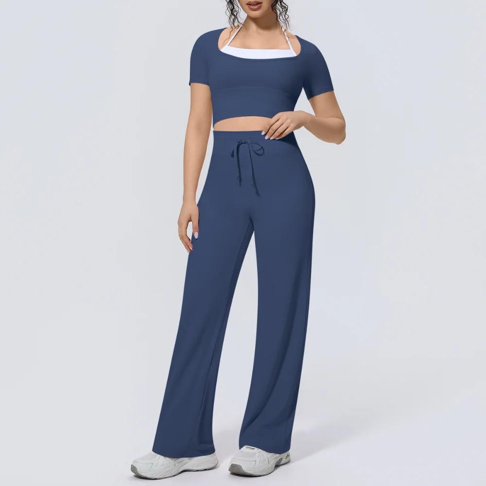 Ensemble de sport 2 pièces pour femme : Tenue de yoga, vêtements de fitness à séchage rapide, survêt
