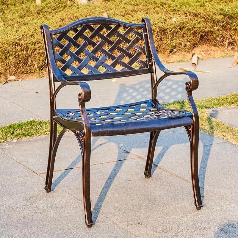 Chaise de jardin européenne en aluminium moulé, chaises en métal antirouille, meubles de loisirs éta