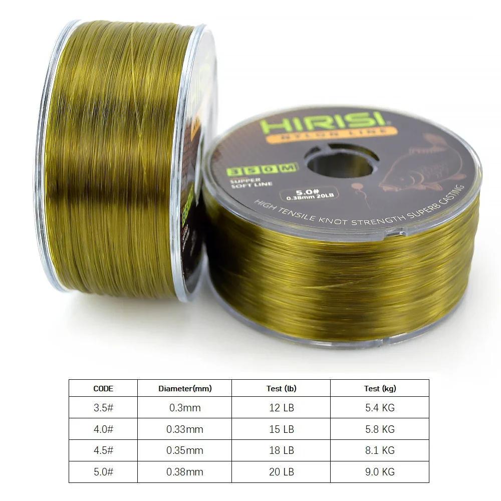 Hirisi 350m ligne de pêche Super forte japon Monofilament Nylon carpe ligne de pêche accessoires de