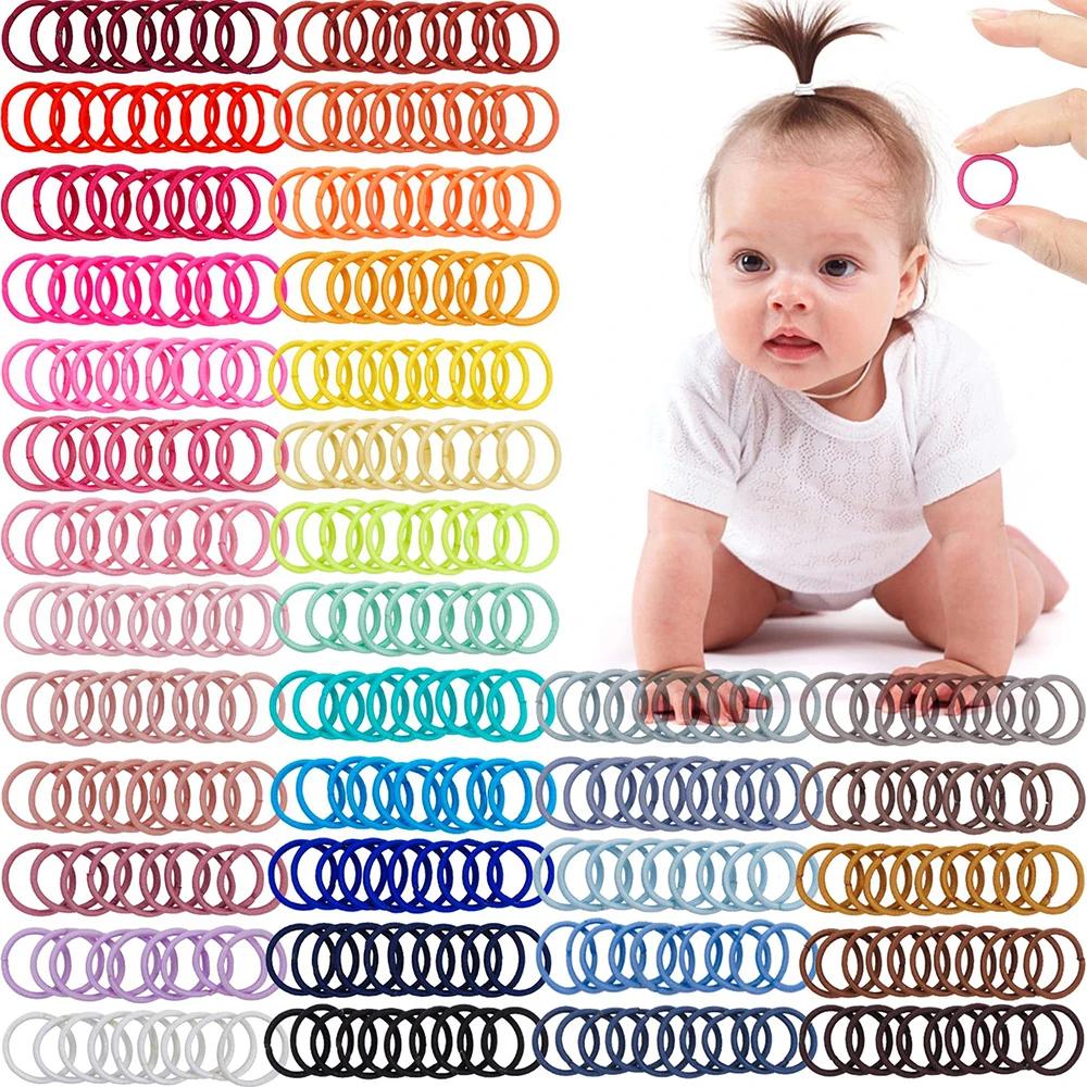 200 pièces enfants élastique élastique filles bandes de cheveux enfants couleur bonbon élastique pou
