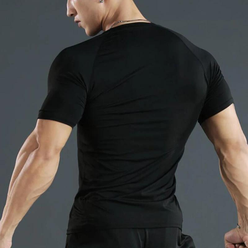 T-shirt de compression pour hommes course et fitness - Chemise serrée à séchage rapide pour jogging