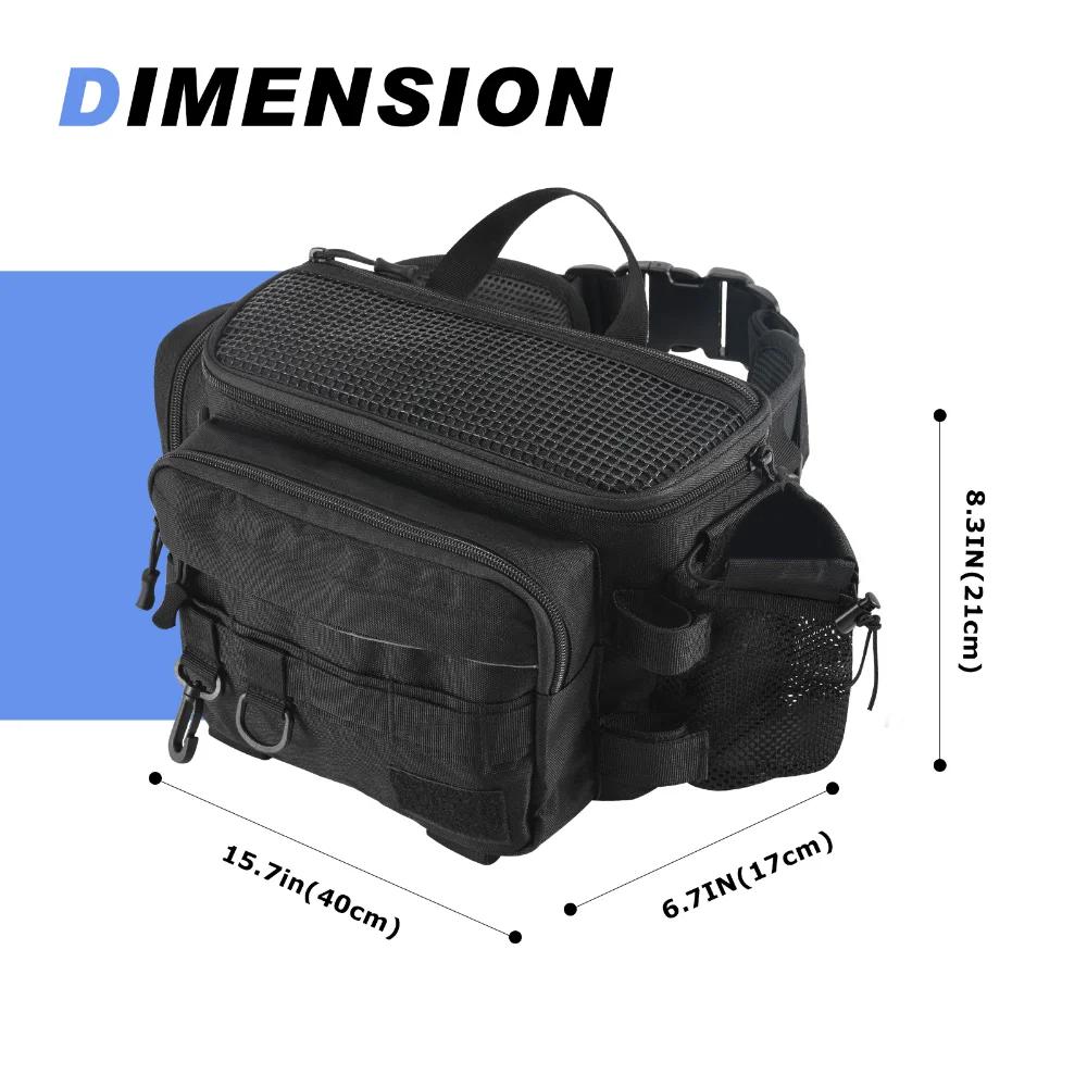 Goture sacs de matériel de pêche sac à bandoulière simple sac de taille multifonctionnel leurres de