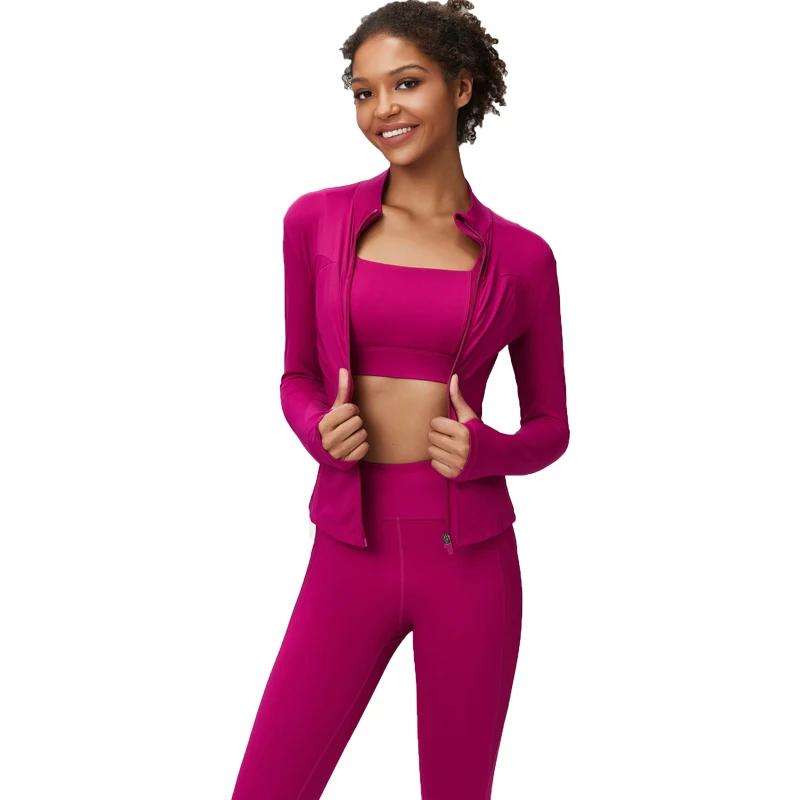 Ensemble de Yoga 3 pièces pour femmes, vêtements d'athlétisme d'entraînement, chemise à manches long