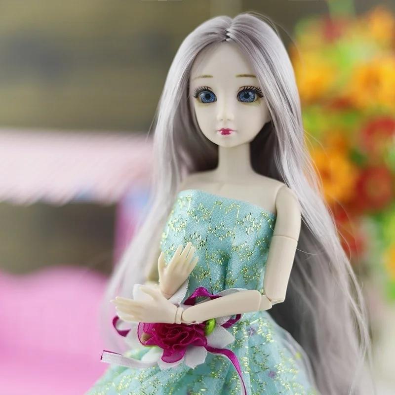 Mode 30 cm poupée 3D yeux princesse poupées en plastique bricolage poupées 28 poupée commune modèle