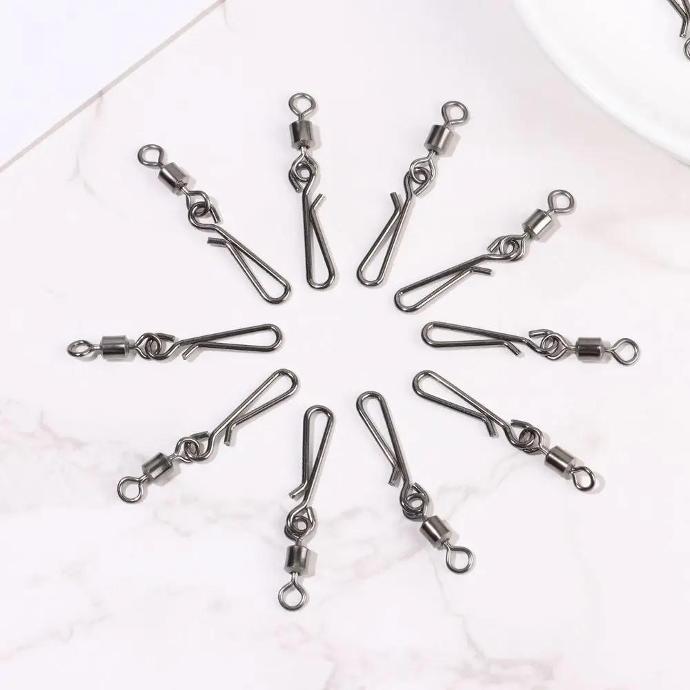 20 pièces/lot 2 # -10 # Connecteur émerillons de pêche, broche de verrouillage, pivotant à pressio