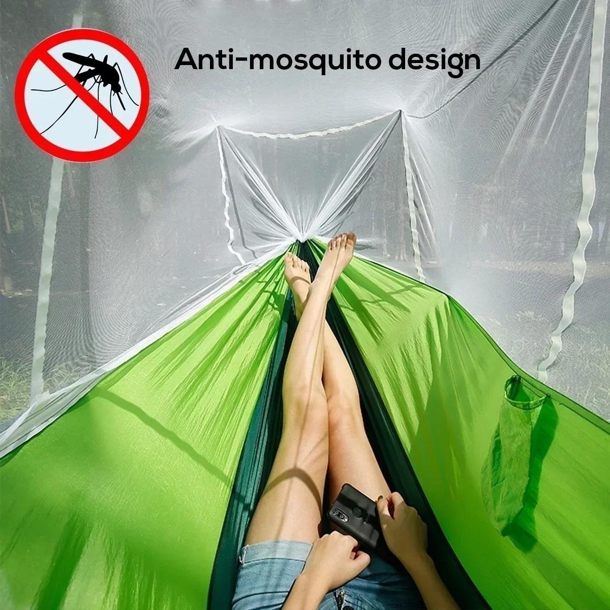 Hamac Parachute ultraléger, moustiquaire de chasse pour Double personne, Camping, loisirs, Hamak, li