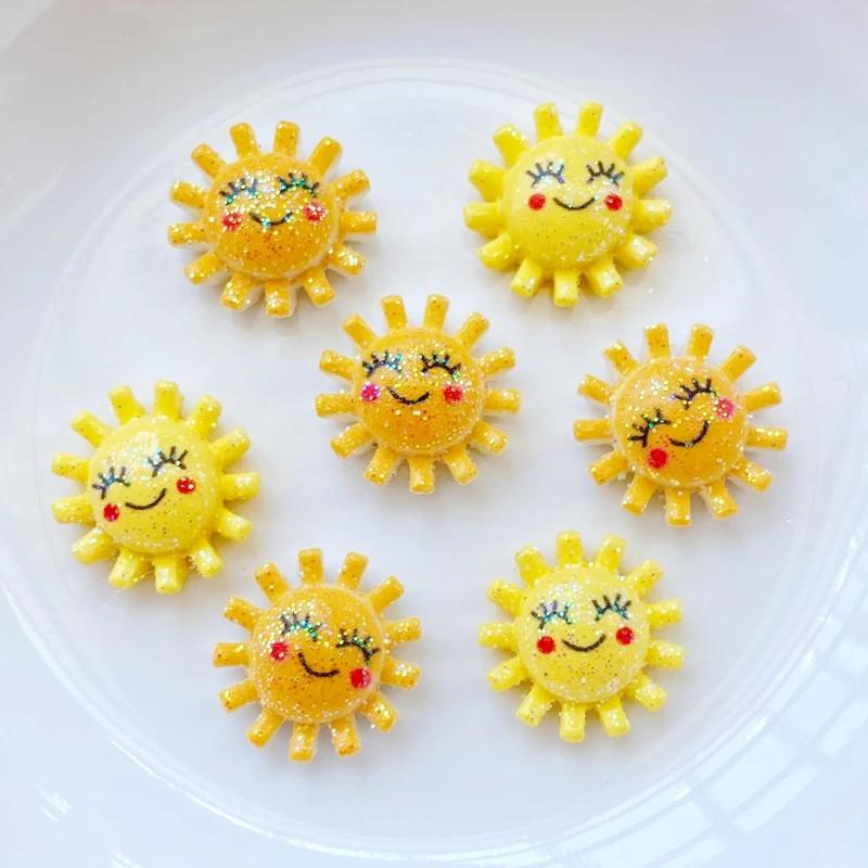 20 pièces nouveau Mini mignon petit soleil dos plat résine Scrapbooking bijoux à bricoler soi-même a
