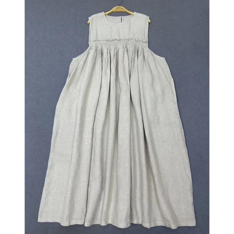 Johnature décontracté sans manches nouveau Style robe pour les femmes été décontracté ample Simple t