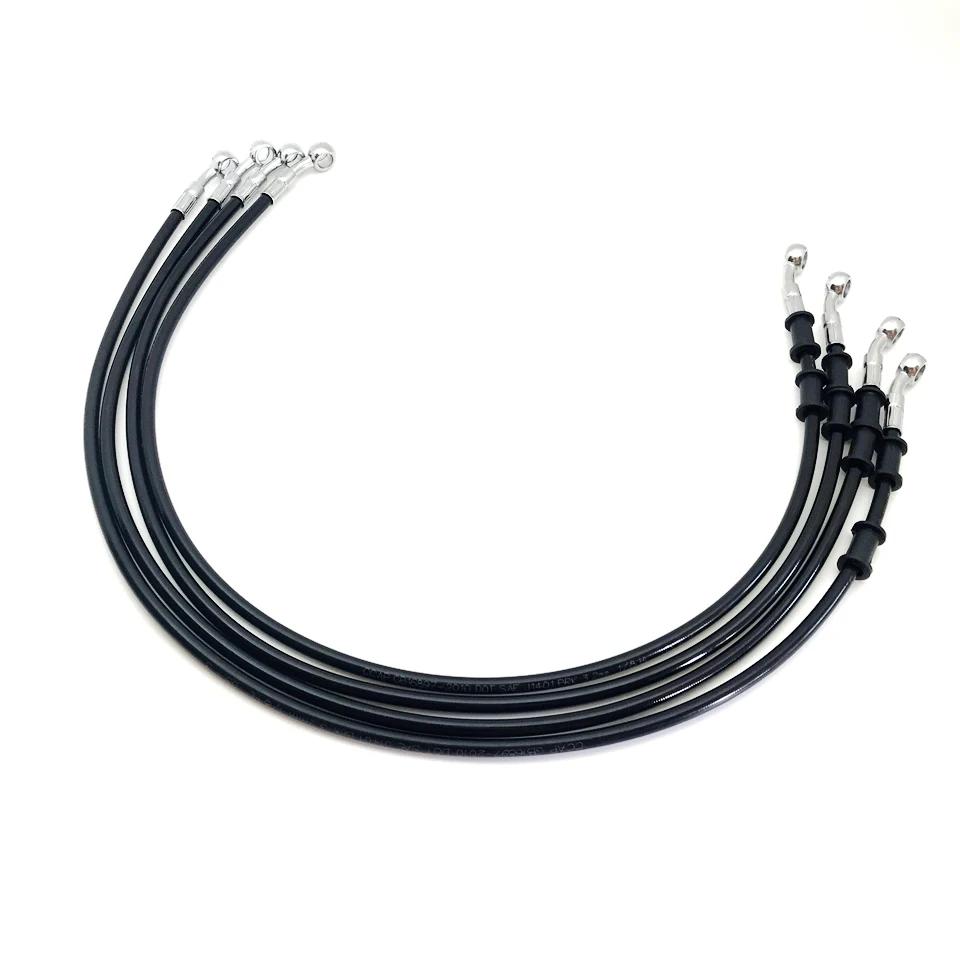 Tuyau de frein hydraulique noir à 28 degrés, 400 à 2200mm, ligne de tuyau d'huile DOT, câble tressé