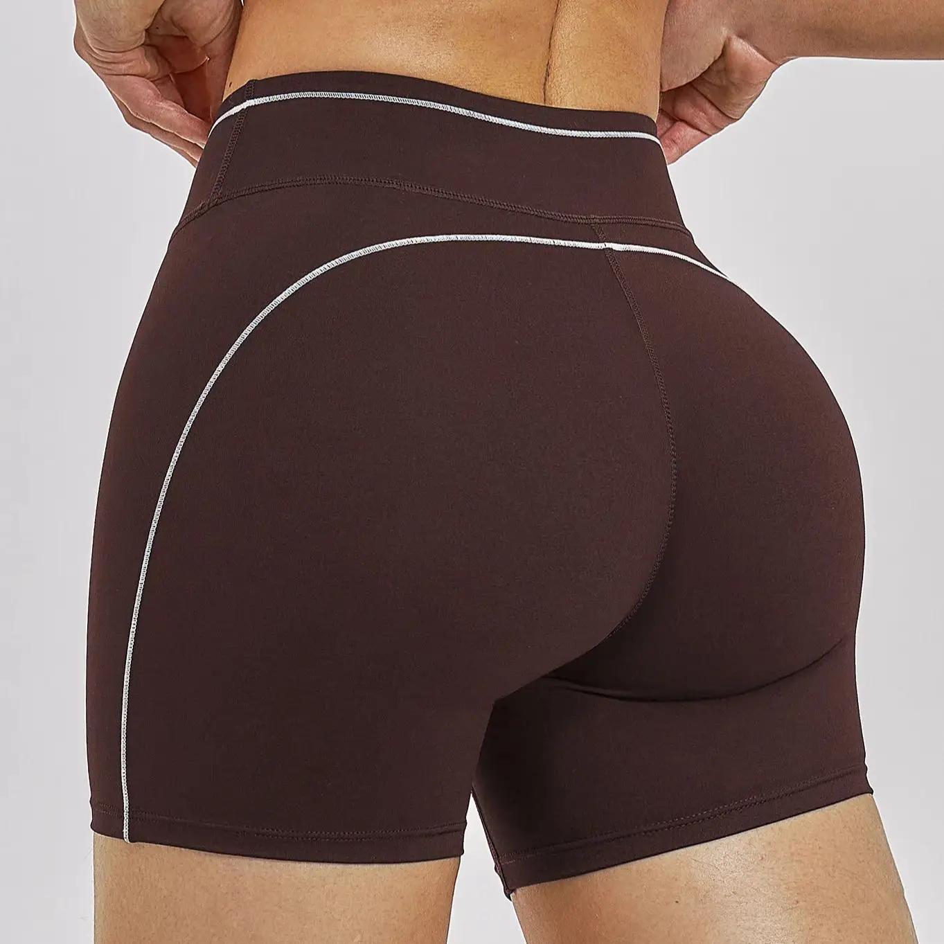 Shorts de sport taille haute à séchage rapide Ningyu pour femme, shorts de yoga push-up, shorts de c