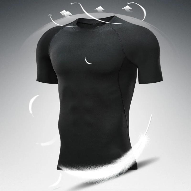 T-shirts de Compression pour hommes, maillot de football à séchage rapide, vêtements de Sport serrés