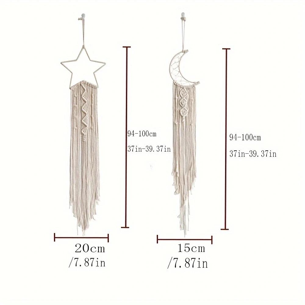 Pendentif tissé étoile et lune, décoration d'intérieur, pendentif de chambre à coucher, cadeau de va