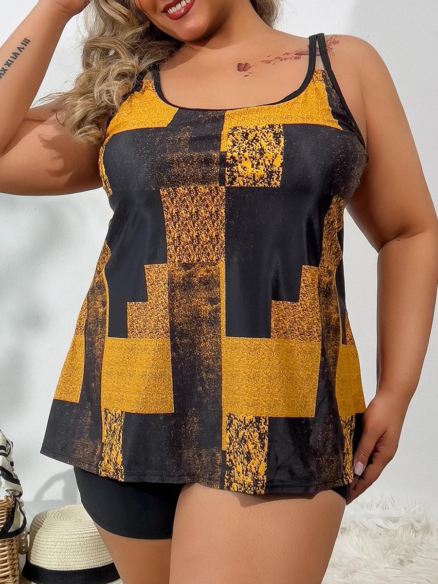 Maillot de bain femme 2026 grande taille, ensemble tankini deux pièces imprimé, vêtements de bain fé