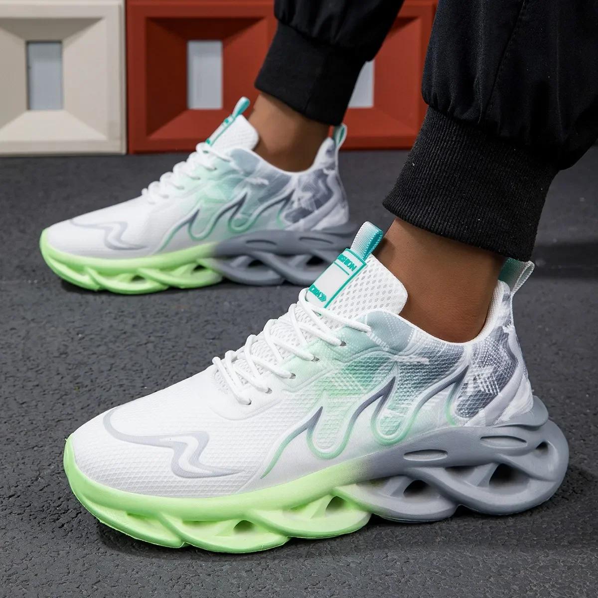 Chaussures de Course Légères en Maille Respirante pour Homme et Femme, Baskets Confortables Plates e