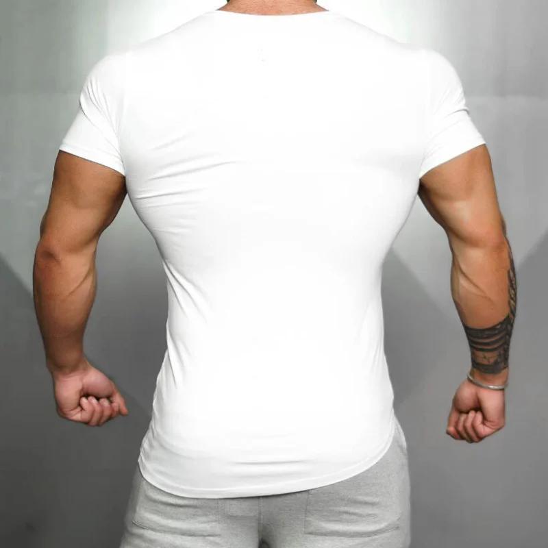 Économie de sport en coton respirant pour hommes, chemises à manches courtes, coupe couvertes, muscu