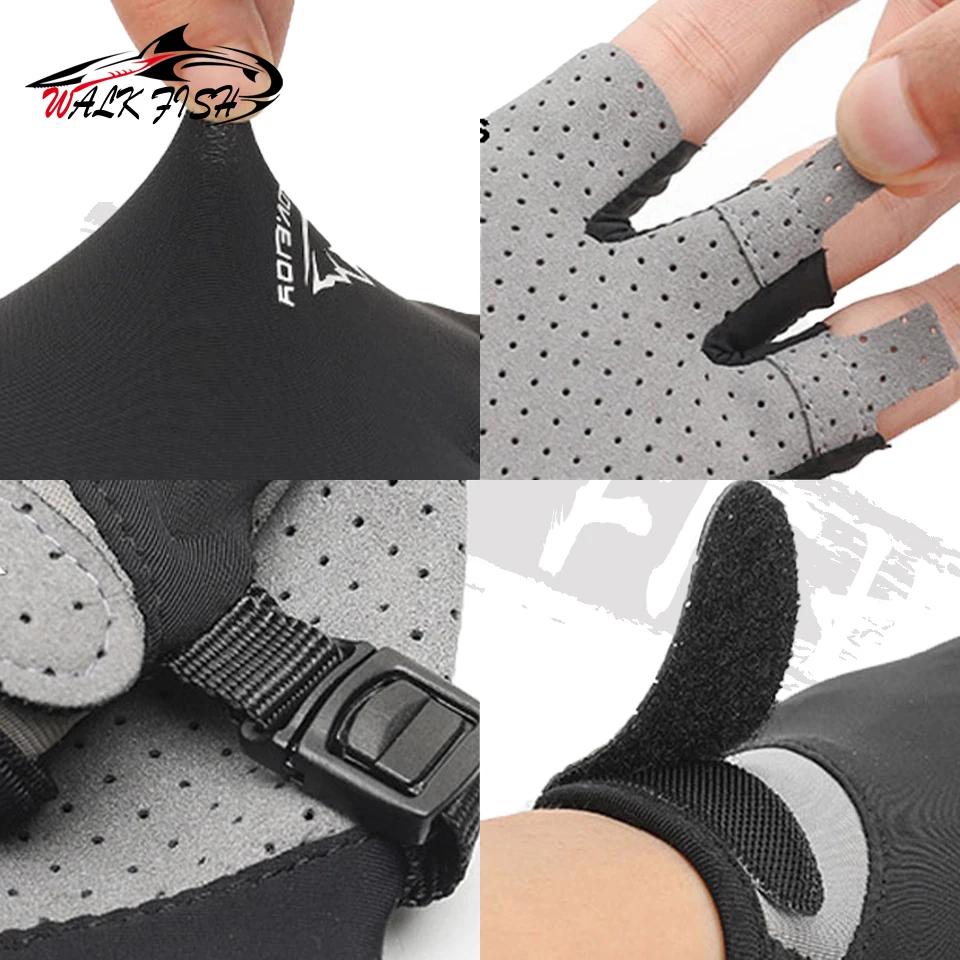 Gants sans doigts pour hommes et femmes, Protection solaire UV, demi-doigt pour la pêche, la pagaie,