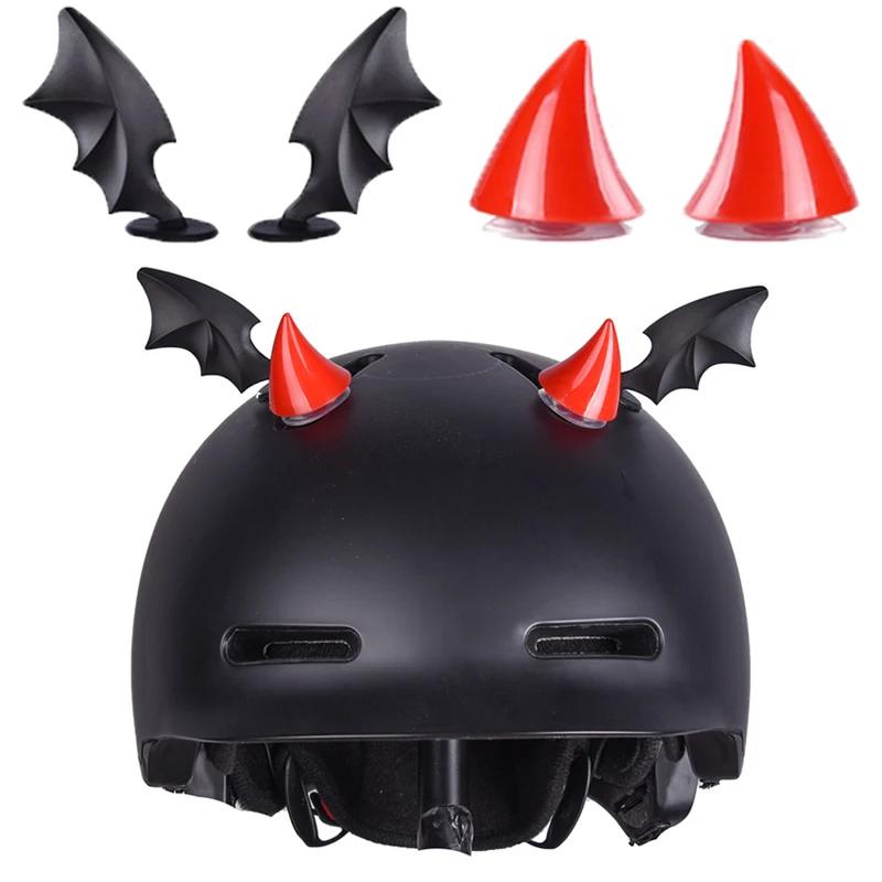 Paire de cornes de casque de moto, 2 pièces, décoration de casque de moto, cornes du diable, autocol