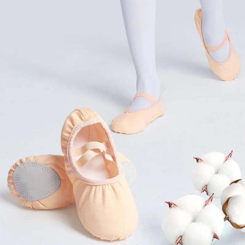 Chaussures de ballet pour filles et femmes - Ballerines en toile à semelle souple pour danse