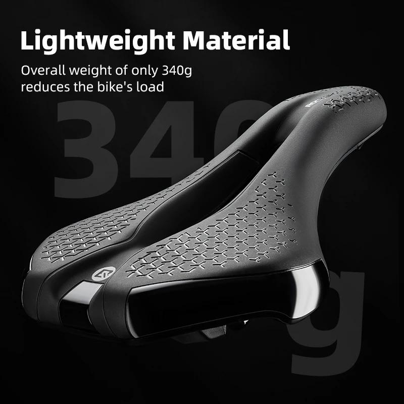 ROCKBROS selle de vélo creux respirant antichoc siège de cyclisme PU coussin en cuir antidérapant lé