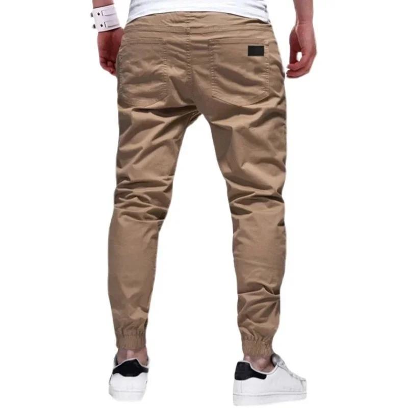 Nouveau printemps automne mince hommes pantalons sport Joggers pantalon hommes couleur unie pantalon