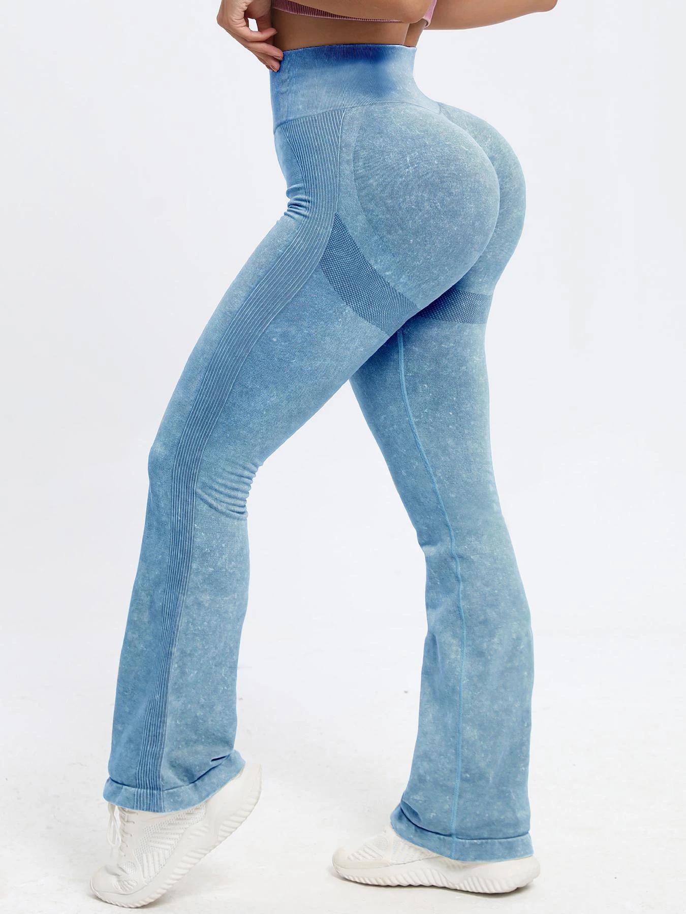 Pantalon moulant taille haute sans couture pour femmes - Yoga, fitness, tricot élastique