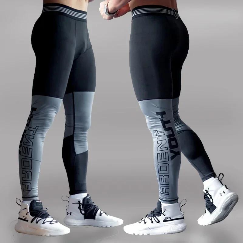 JjRash Guard-Leggings de compression en lyJean-pour hommes, pantalons de sport, collants de fitness,