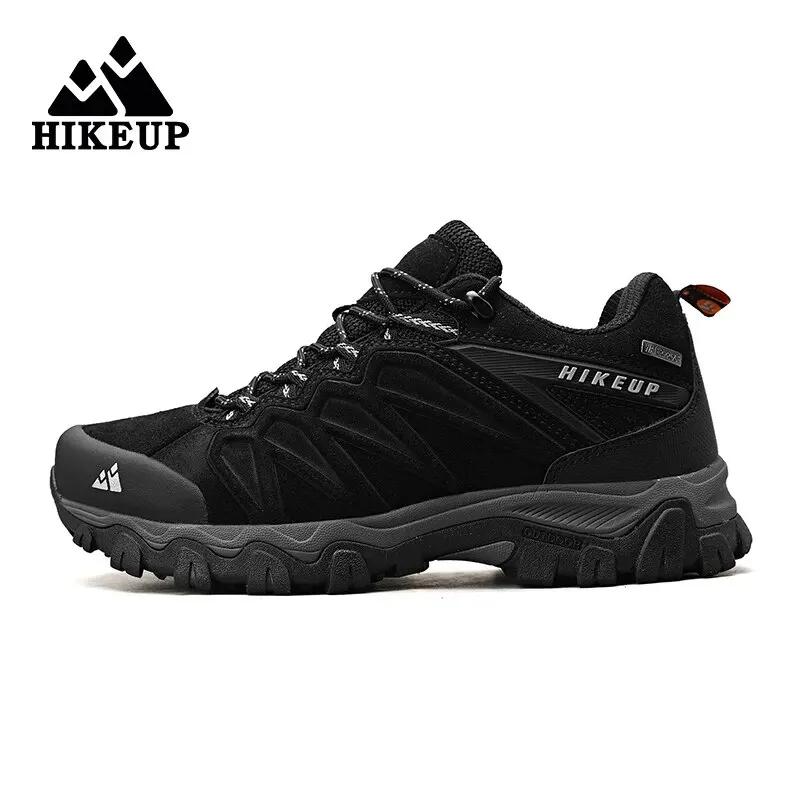 HIKEUP-Chaussures de Randonnée en Cuir Durables pour Homme, Baskets de dehors en Plein Air, de Trekk