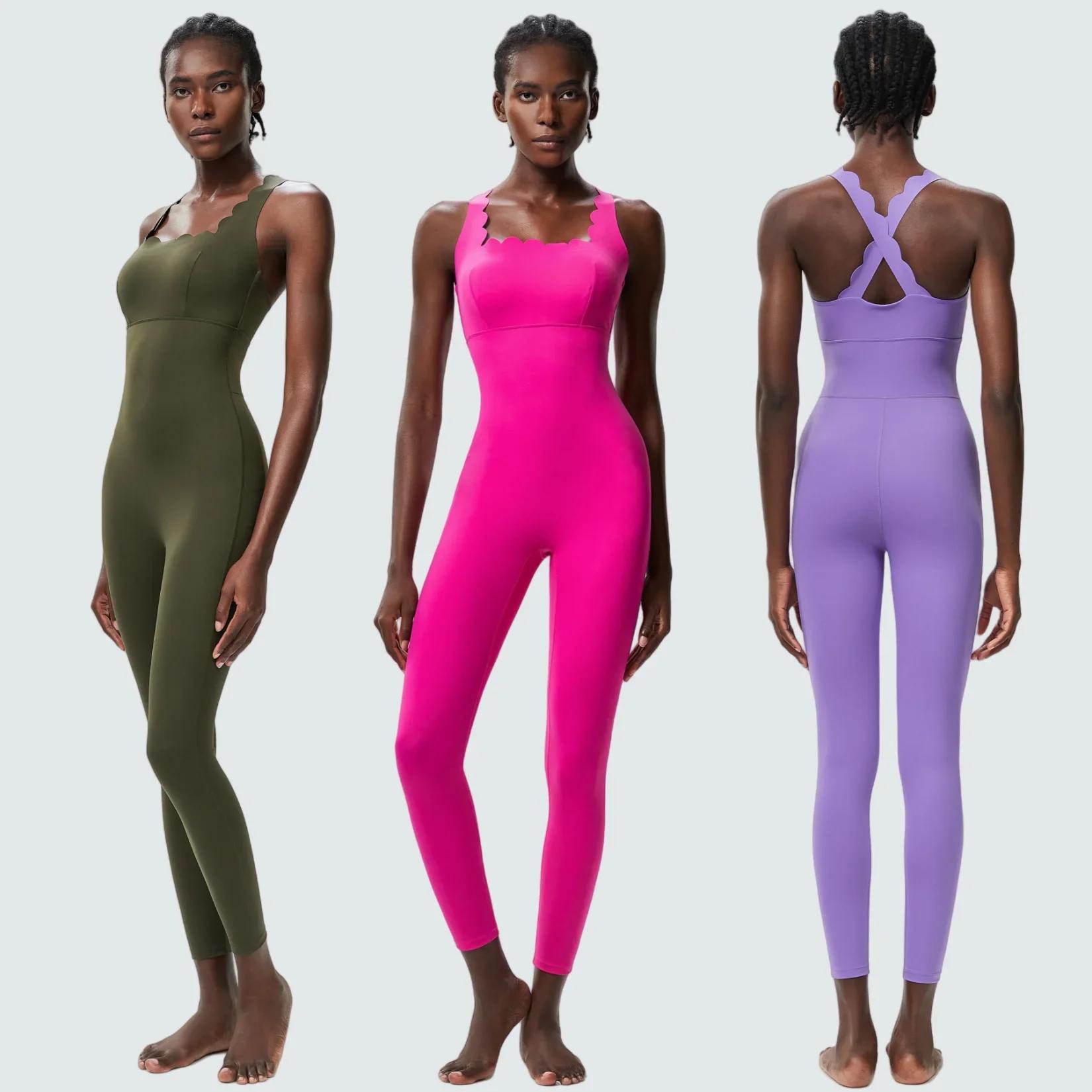 Combinaison de yoga une pièce pour femme, vêtements d'entraînement moulants, moulant, respirant, sup