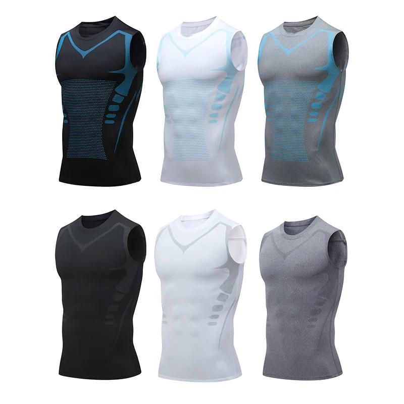 Débardeur compression sans manches pour hommes - Fitness, musculation, séchage rapide
