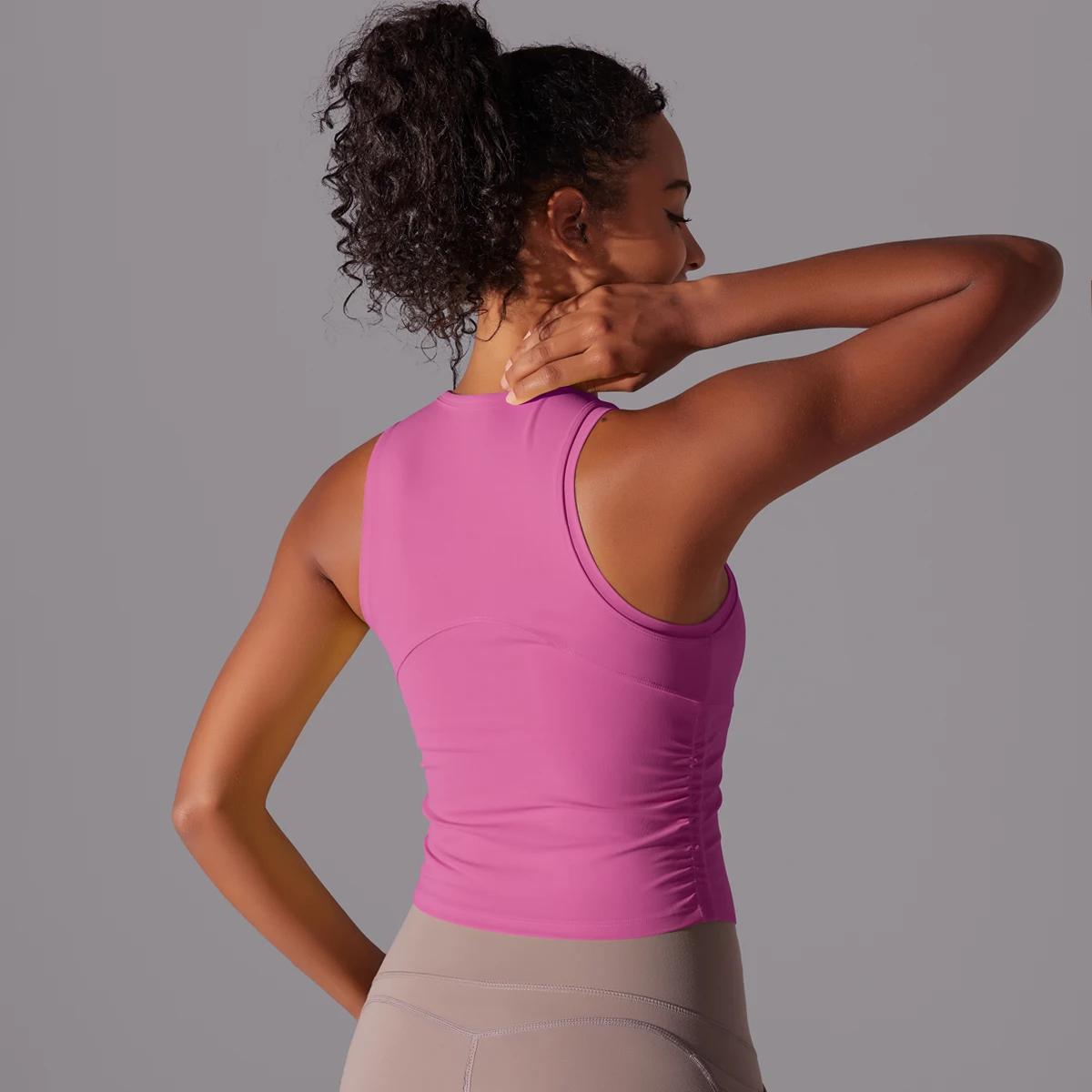 Double face épissage Yoga débardeur stéréoscopique gymnastique formation sous-vêtements de sport cou