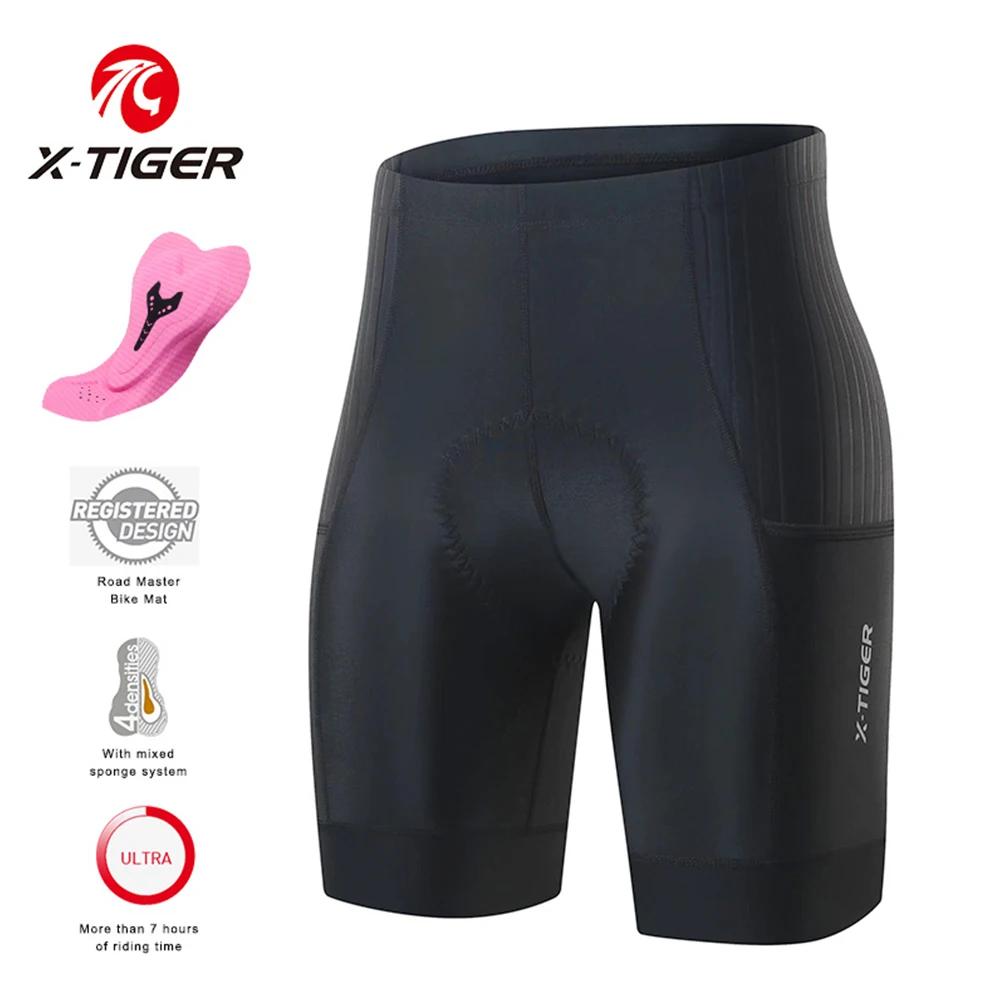 X-Tiger-Short de cyclisme pour femme, pantalon court élastique, avec coussin en éponge, résistant au
