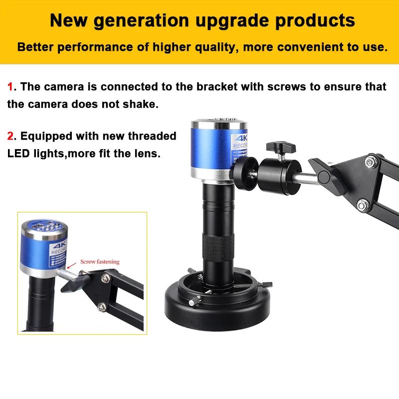 Microscope à souder avec objectif Zoom 1-150X HD 4K 48MP 1080P, caméra industrielle Type C HDMI, Mic
