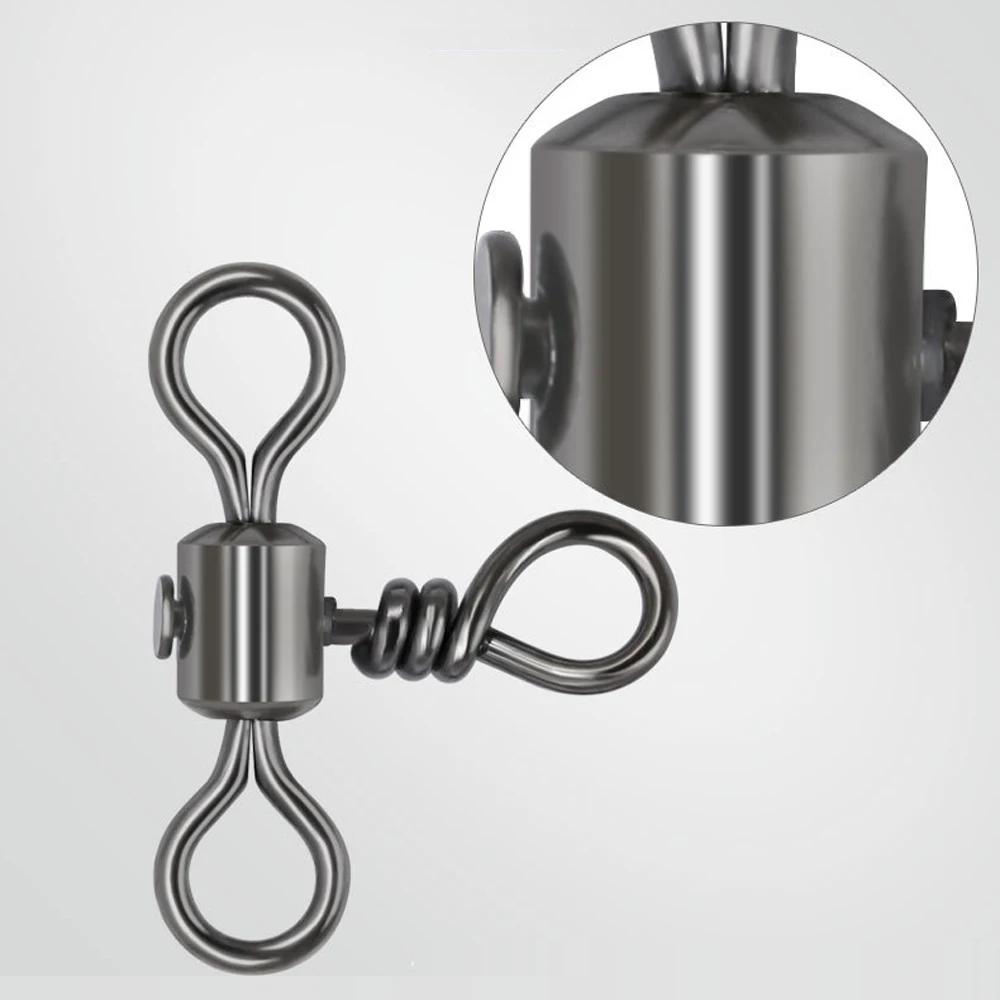 DNDYUJU 30 pièces 3 voies baril ligne transversale pêche pivotant avec anneau solide en laiton croch