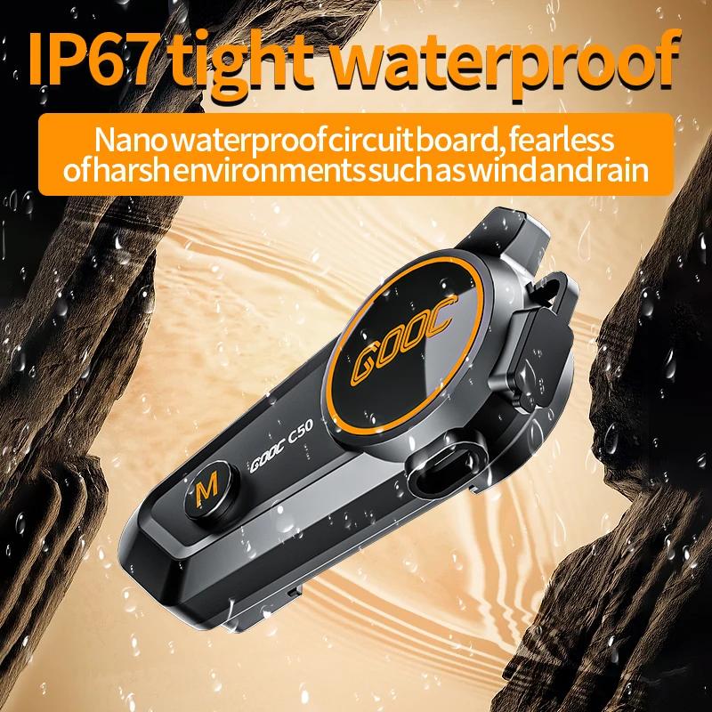 1/2x Interphone de musique Bluetooth 5.3 casque de moto Interphone casque étanche 300m Intercomunica