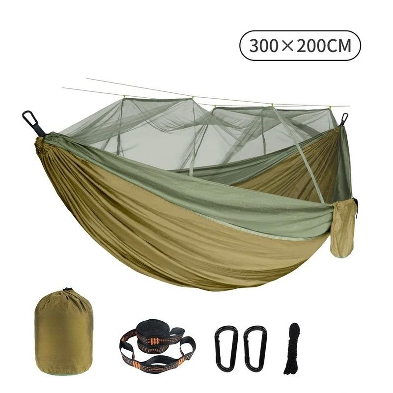 Hamac à Double moustiquaire 300 × 200CM, grande taille, extérieur, Anti-moustique, parapluie, tissu