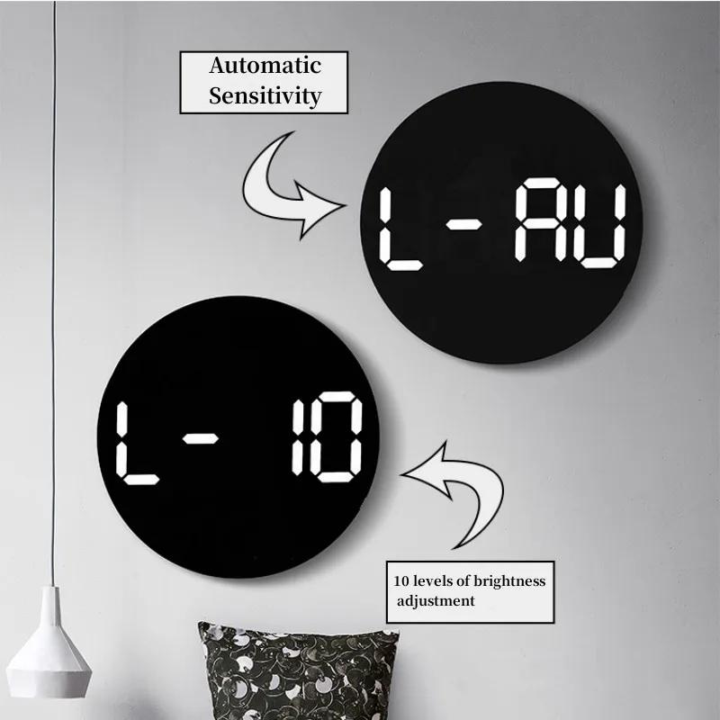 10 pouces télécommande numérique horloge murale température humidité Date semaine synchronisation co