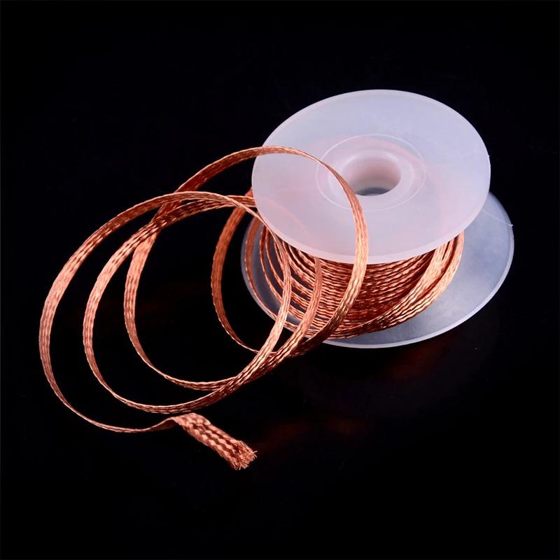 Maille tressée à dessouder en cuivre, point de soudage, décapant de soudure, mèche de fil, flux de 1