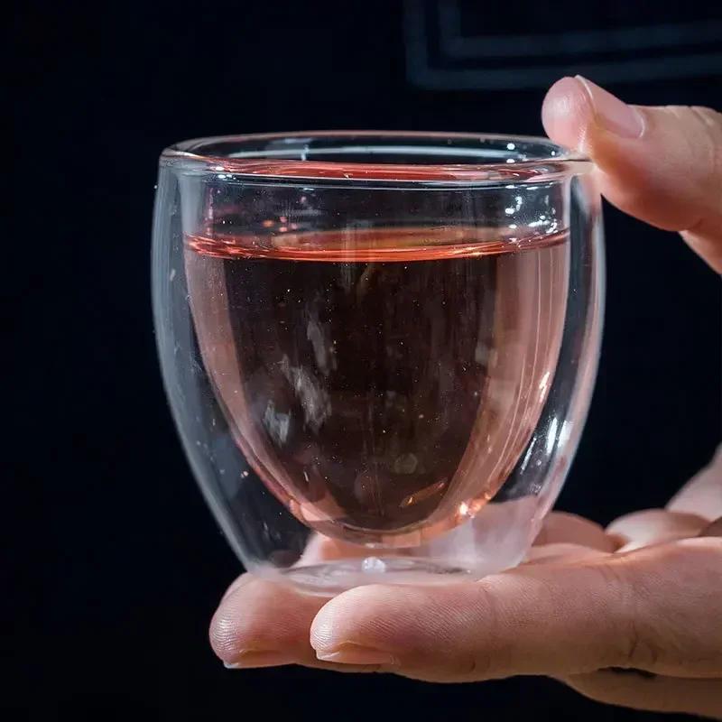 Tasse en verre borosilicaté à double paroi, haute teneur en borosilicate, degré de chaleur, thé, lai