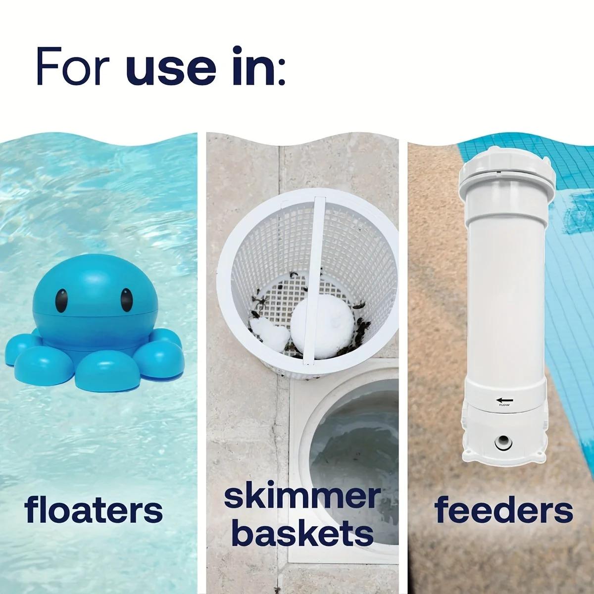 Livres de piscine de 20lb et 3 pouces, combo de tablettes de protection, détachants, soins pour pisc
