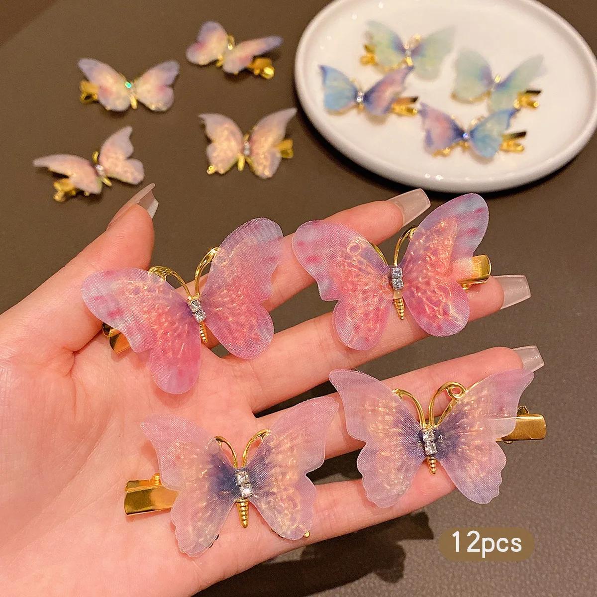 12 pinces à cheveux papillon vent doux pinces à cheveux mignonnes adaptées à un usage quotidien acce