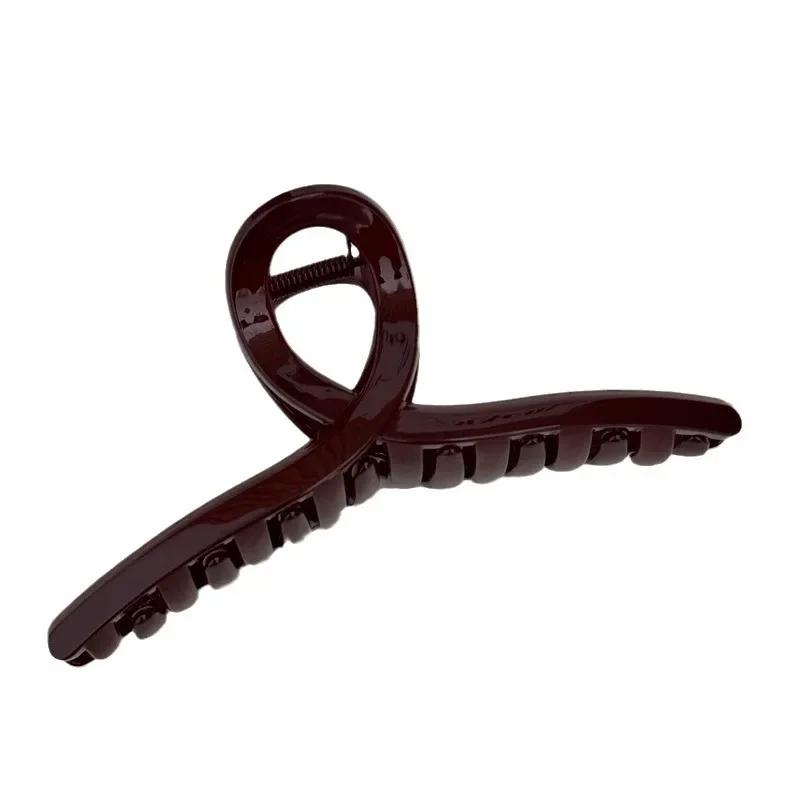 Pince à cheveux rétro rouge foncé légèrement ivre, épingle à cheveux croisée de tempérament, grand d