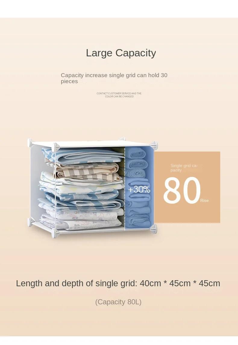 Armoire pliante en plastique pour la maison, Cisco à vêtements pliable, armoires anti-poussière, ser