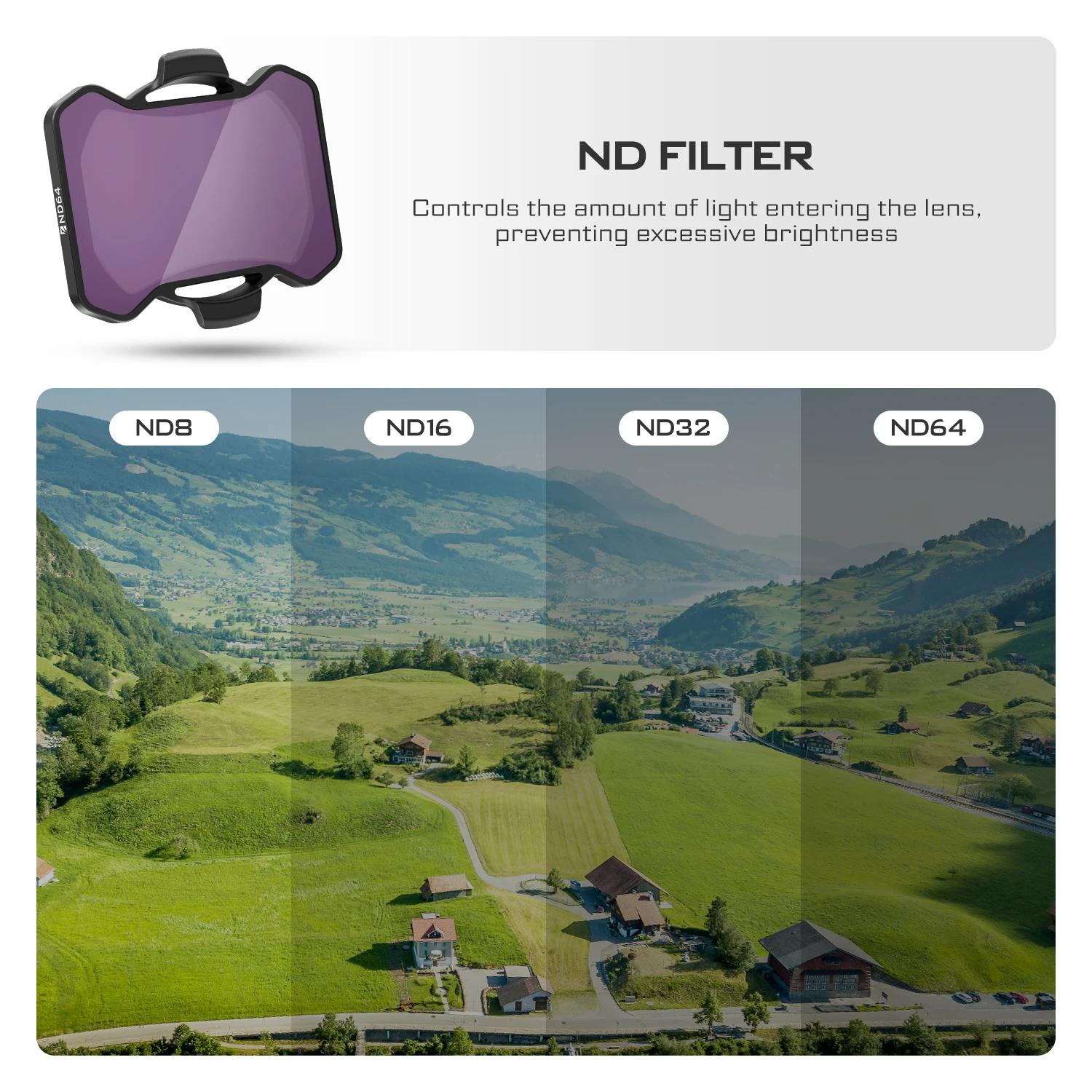 Freewell Drone professionnel ND filtre Standard jour 4 pièces/ensemble ND8 ND16 ND32 ND64 pour DJI A