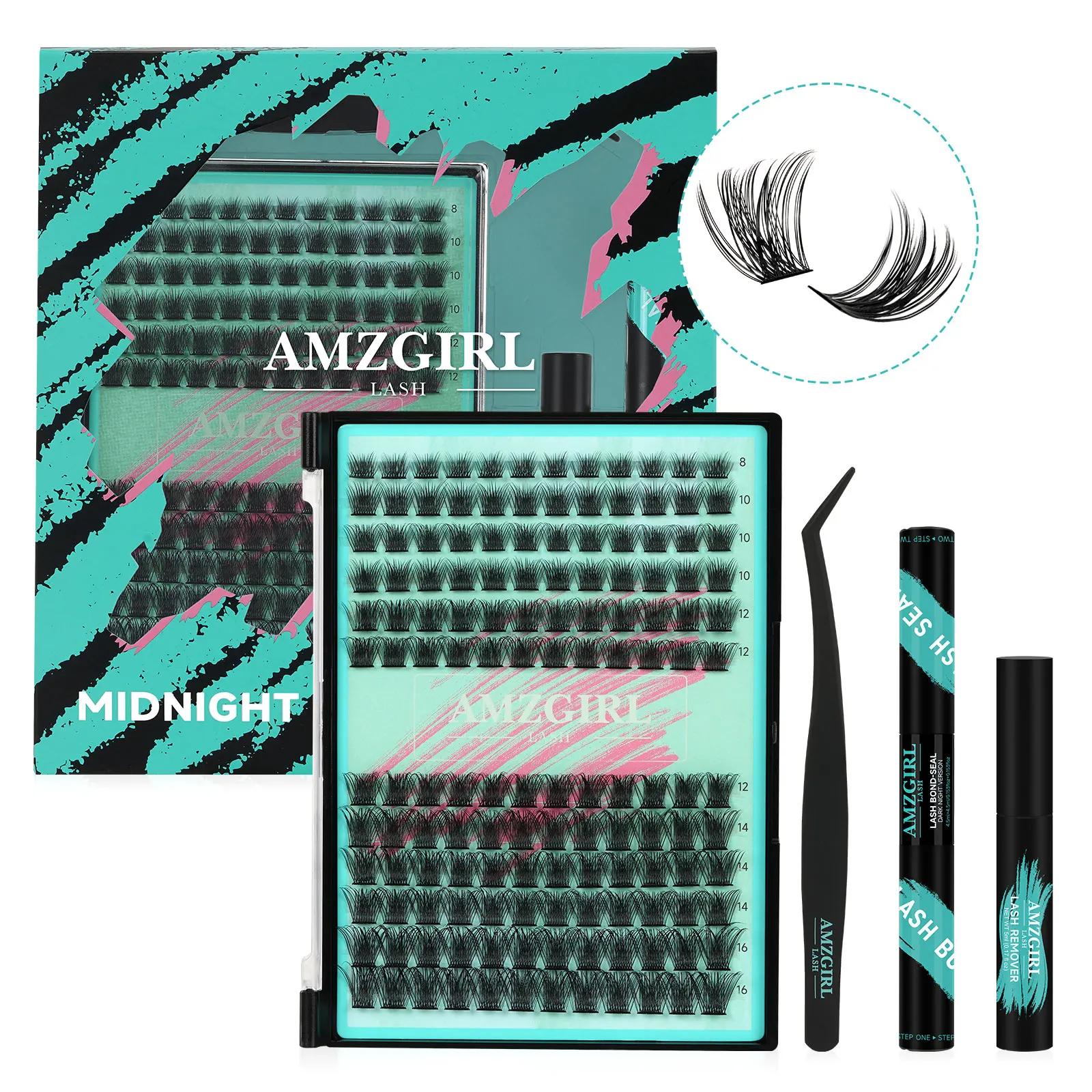 Amzgirl-Kit d'Extensions de Cils avec Pince à Épiler et Dissolvant, DIY, 144 Pièces
