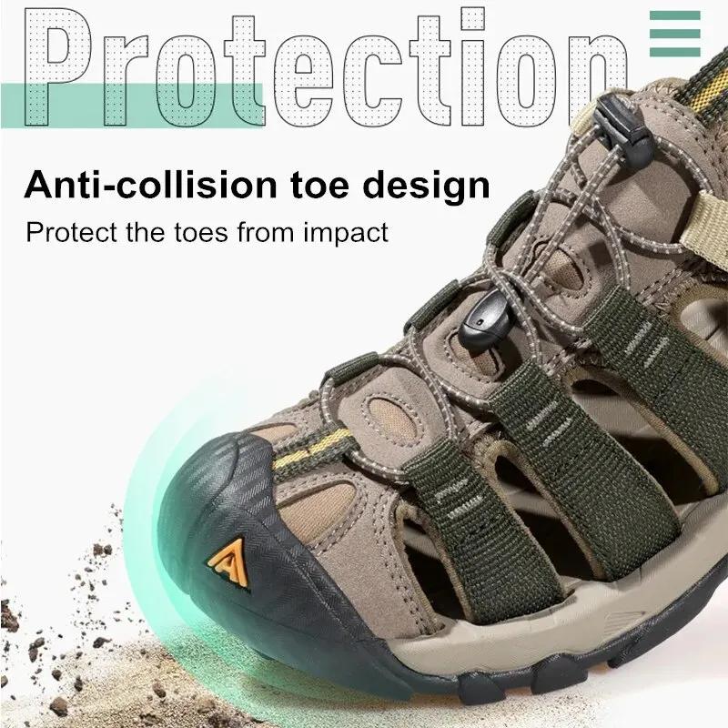 HUMTTO Été En Plein Air Sandales pour Hommes Respirant Randonnée Chaussures Eau Plage Hommes Sandale