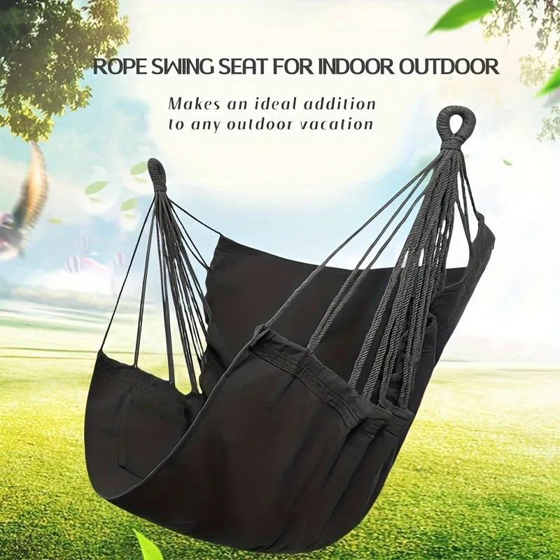 1 chaise hamac suspendue avec sac de rangement pour patio extérieur, balcon, véranda, chambre intéri