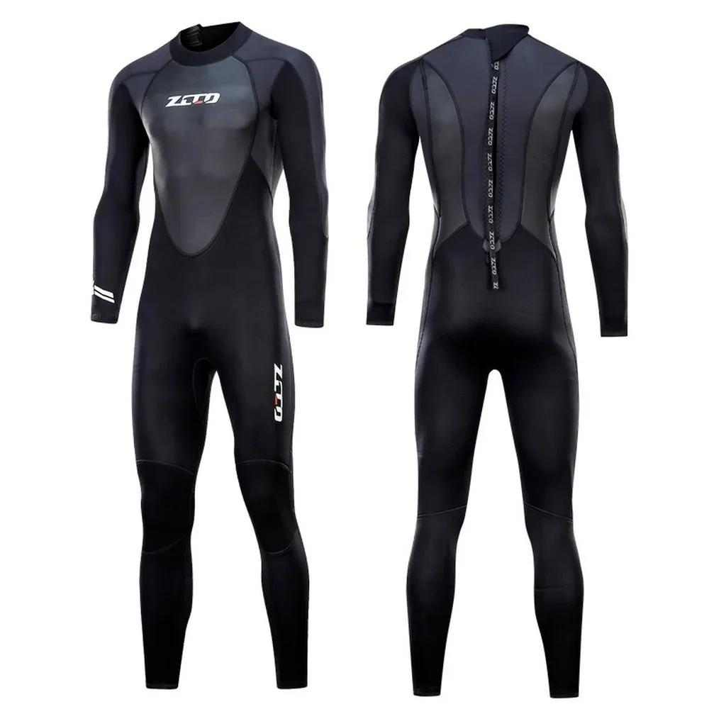 Combinaison de plongée noire en néoprène 3mm pour hommes et femmes, pleine longueur, fermeture éclai