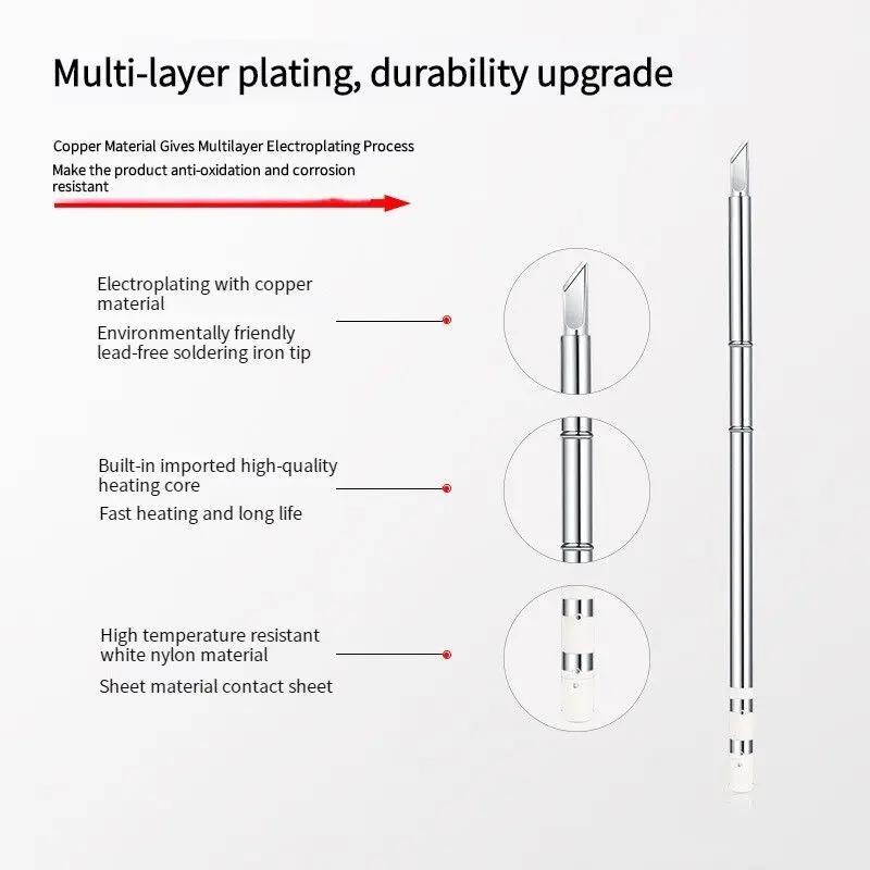 T12 pointes de fer à souder électrique en cuivre T12-K B2 BC1 ILS BCF2 D16 KF pour Hakko fx951 brico